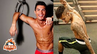 Handsome and Muscular Football Players Workout | Cristiano Ronaldo, Neymar, Messi, Rashford