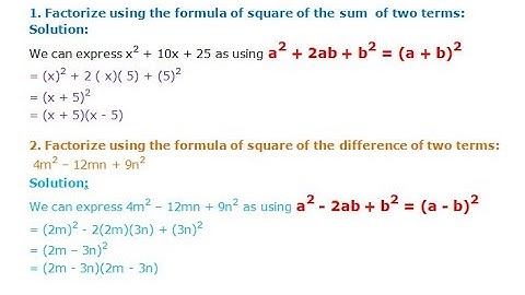 Factorization using squares of (a+b) & (a-b)