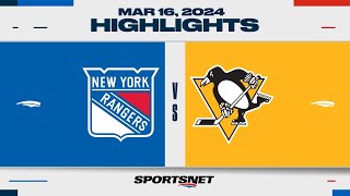 NHL Highlights | Rangers vs. Penguins  March 16, 2024