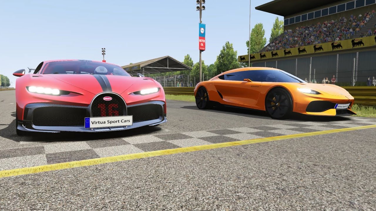 Bugatti Chiron Pur Sport vs Lotus Evija at Monza Full Course