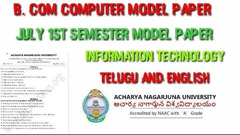 Anu 1st semester revised computer model paper |b.com computers|