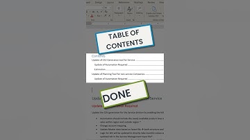 How to Create a Table of Contents in Microsoft Word #shorts