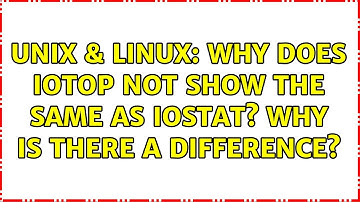 Unix & Linux: Why does iotop not show the same as iostat? Why is there a difference?