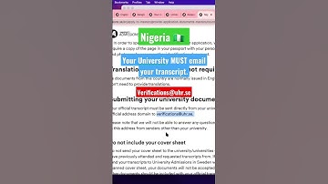 Sending Transcript Requirements for Nigerians #shorts #studyinsweden