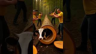 rescue cow gents log🐄 #animals #facts #ai#cow#facts #ai