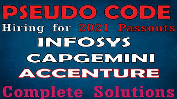 Recruitment 2021 | PseudoCode Problems | Aptitude Test | Infosys | Cognizant | Capgemini | Accenture