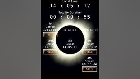 Solar Eclipse Timer App - Photographers