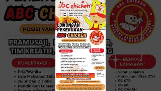 Lowongan Kerja ABC Chicken Gamping Jogja.