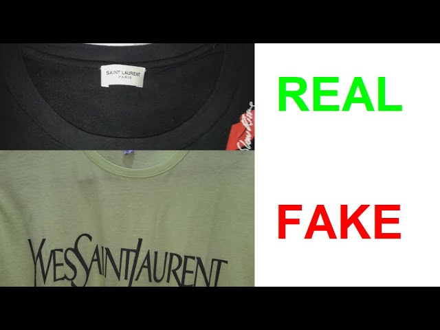 Real vs Fake Saint Laurent T shirt. How to tell counterfeit Yves Saint  Laurent 