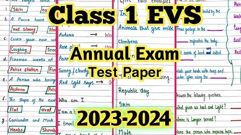 Class 1 EVS Annual Exam Question Paper|Class 1 EVS Worksheet|Annual Exam Question Paper for Class 1