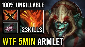 WTF 5MIN ARMLET 1v5 Toggle Unlimited Burning Spear 1 Jump = 1 Delete Huskar Dota 2