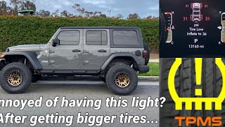How to fix your TPMS Light error code PERMANENTLY on your Jeep JL (after  adding 35+ INCH TIRES) - YouTube