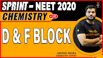 D and F Block Elements P3 Class 12 | NEET 2020 Preparation | NEET MCQs | NEET Chemistry |Arvind Sir