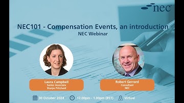 Webinar: NEC101 - Compensation Events, an introduction
