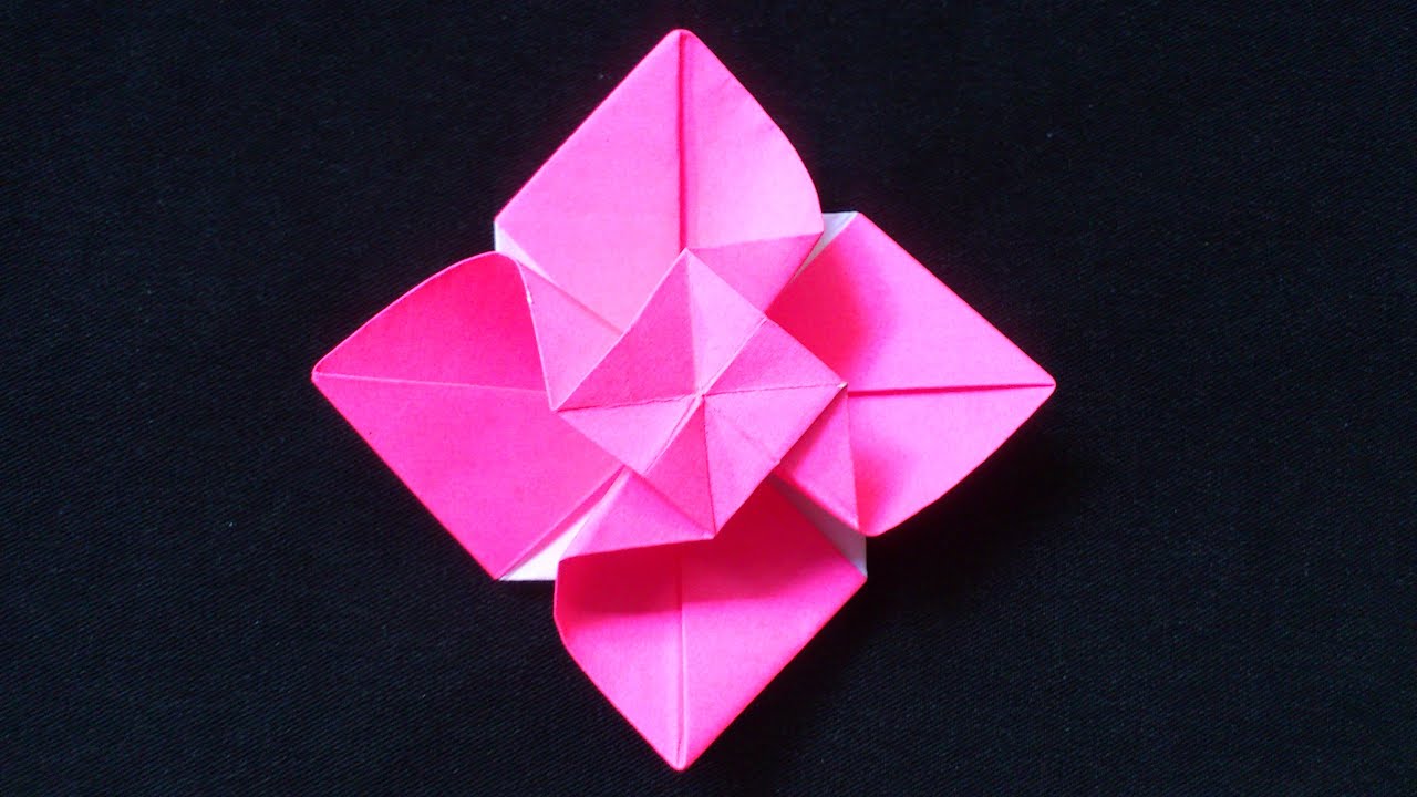  Cara  Membuat  Origami  Bunga  Mawar Berputar Origami  Bunga  