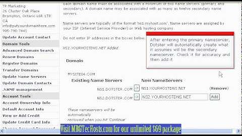 [MRGTecHelp.com DNS Tutorial Series] Making Domain Name Server (DNS) Changes at DotSter