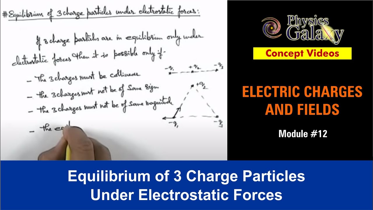 Class 12 Physics | Electrostatics | #12 Equilibrium of 3 Charge Particles Under Electrostatic Forces