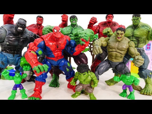 HULK SMASH Toys Collections Go ~! Red Hulk, Spider Hulk Vs Incredible Hulk  Marvel Avengers Battle 