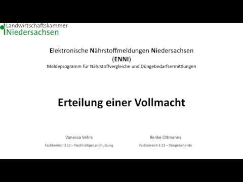 ENNI: Erteilung einer Vollmacht