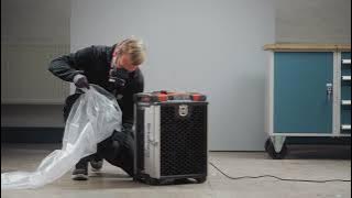 Air cleaners A 25, A 45: How to install Longopac® on outlet | [ENG] | Husqvarna Construction