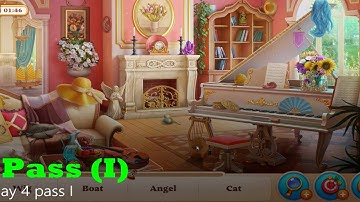 Manor Matters hidden objects all levels from Day 4 Pass I | music room- lyre, wreath, Gramophone,wig