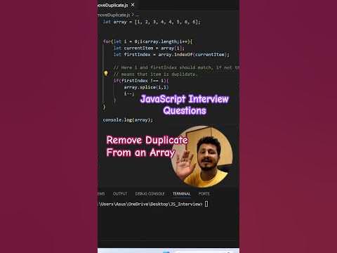 JavaScript Remove Duplicate from an Array JS Interview Question # ...