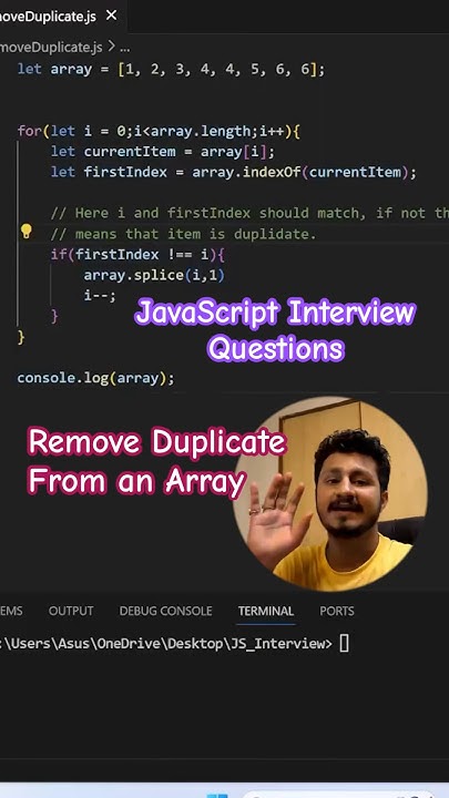 JavaScript Remove Duplicate from an Array JS Interview Question # ...