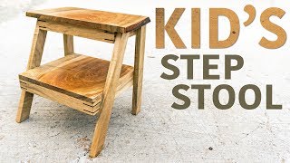 My oldest son needed a way to reach the sink, so I built him a step stool that should last forever. I used a piece of maple that was cut 