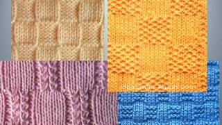 Узоры КВАДРАТЫ -  КЛЕТКИ - 1 спицами со схемами  Knitted Knitting Diy