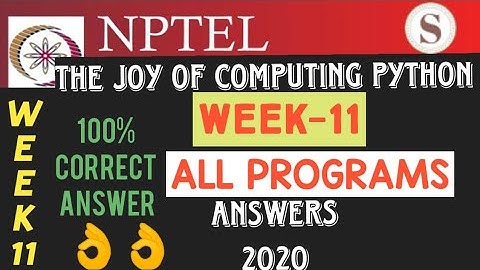 The Joy of Computing using Python|| WEEK-11||All programming assignments||NPTEL||#SKumarEdu