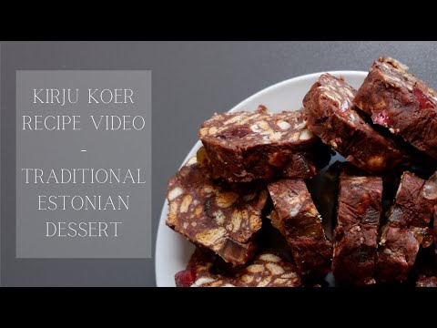 "Kirju koer" (Colorful dog) - Traditional Estonian dessert - cooking video english