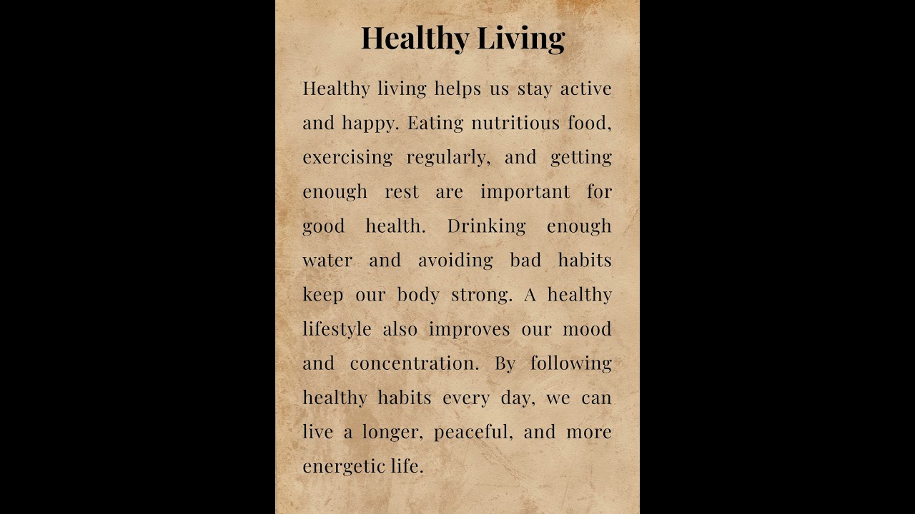 Healthy Living | Learn Easy  
