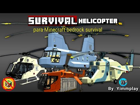 REVIEW | Survival Helicopters v 1.5 para Minecraft bedrock 1.19, 1.20 en adelante