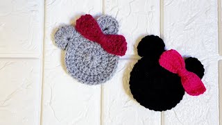 كروشيه ميكى ماوس crochet Mickey mouse applique