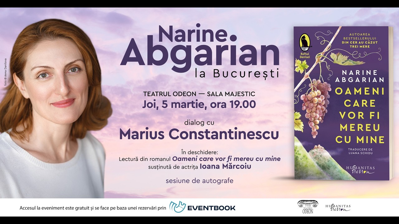 Narine Abgarian la București, în dialog cu Marius Constantinescu