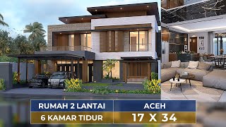 DESAIN RUMAH MEWAH DENGAN 6 KAMAR TIDUR DI ACEH!! ADA TAMAN LUAS UNTUK GARDEN PARTY - JASA DESAIN