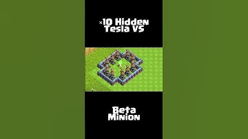 BETA MINION VS 10 HIDDEN TESLAS - CLASH OF CLANS (COC) SUPERCELL #cocshorts #shortsfeed #coc
