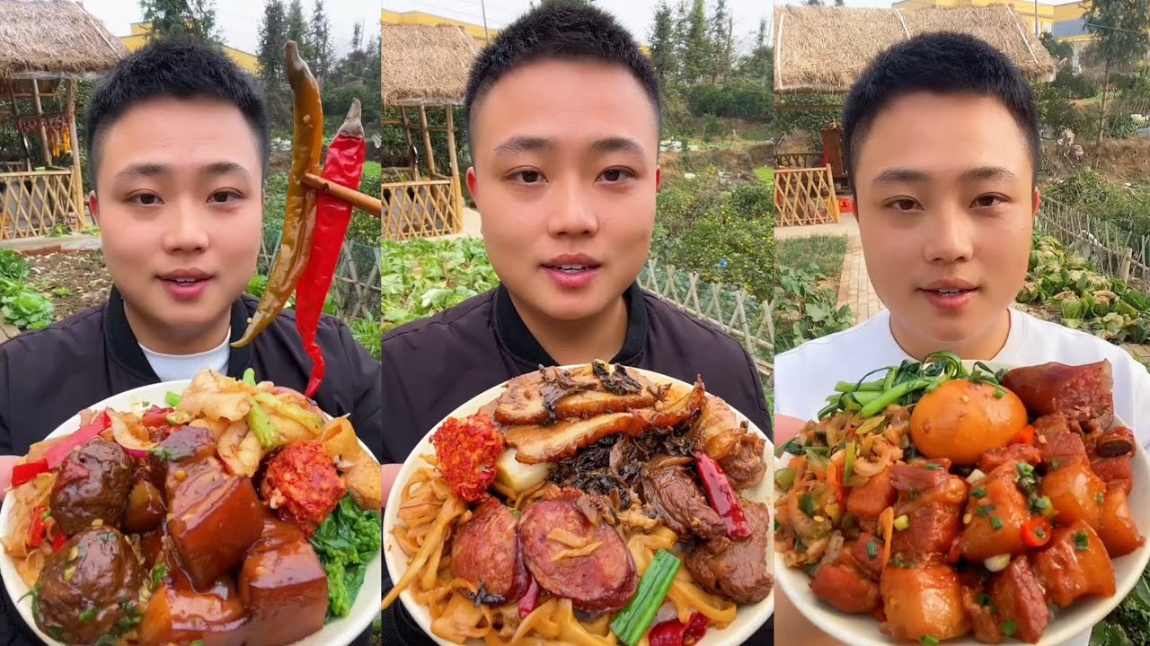Yummy #77 Eat Meat 🍖🥓🫑🌶️🦑🍲, chicken 🍗🍗, Shrimp 🦐🦐.. #mukbang #eatingshow #yummy   