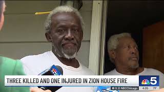 Massive house fire leaves 3 dead, 1 injured in Zion