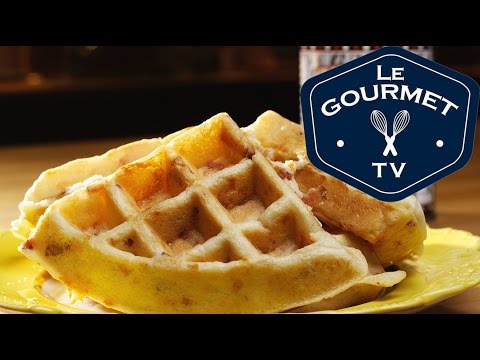 Cheddar 'n' Bacon Waffles Recipe - Le Gourmet TV Recipes