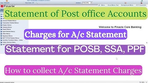 How to generate account Statement in finacle | SB, SSA, PPF accounts Statement