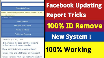 Facebook Updating Report 100% ID Remove || All New System | Any Account Disabled | BY Kausar Tech BD
