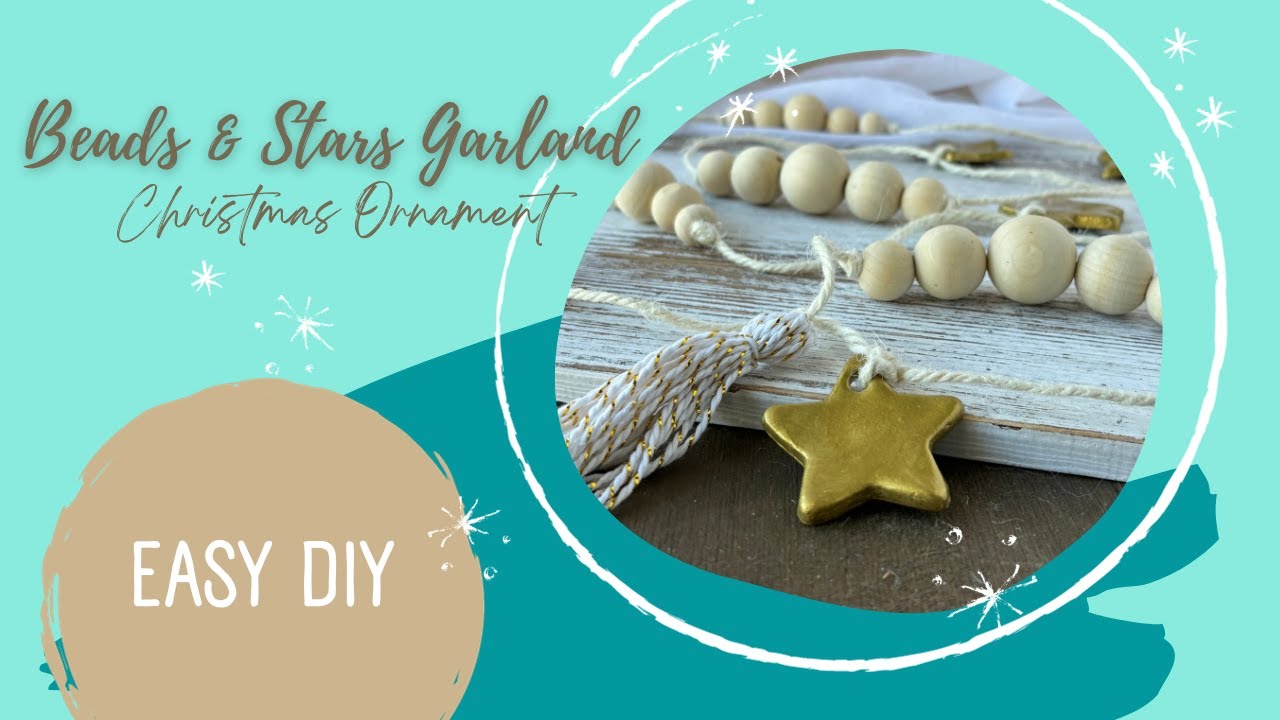 How to make a Christmas garland using airdry clay and beads YouTube