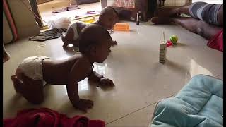 cute twin babies crawling for juice😍 || twin babies || twin babyboys ||