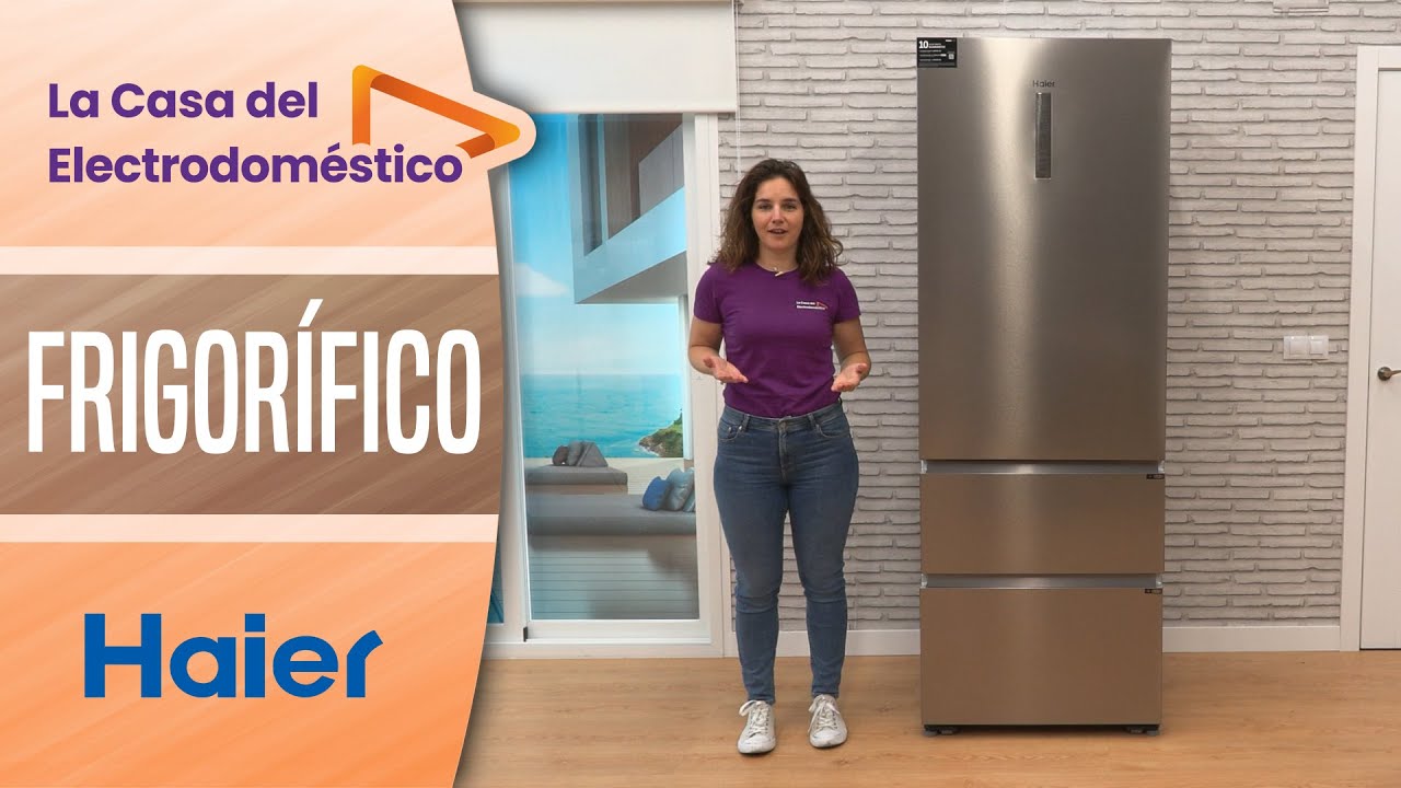 ❄HAIER FRIGORÍFICO HTW7720ENMP - Color inox o negro, 483 litros y clase e.