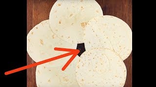 Él pone 5 tortillas en círculo, ¡pero espera a ver lo que hace con la 6.ª!