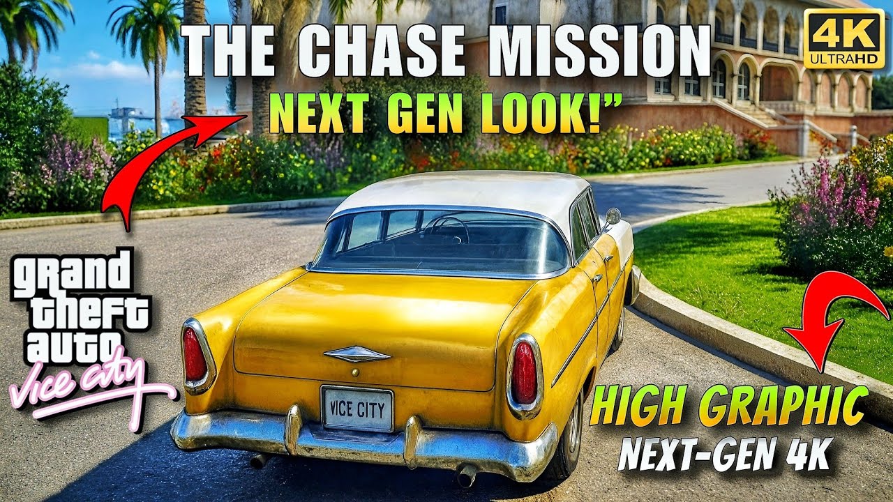 GTA Vice City Realistic High Graphic – The Chase Mission | 4K | No Commentary