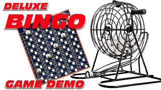 DELUXE BINGO SET LOTTO, WIRE CAGE WITH AUTOMATIC RANDOM BALL SELECTOR 150 TOKENS screenshot 1