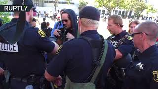 Arrests were made at a right-wing gathering and counter-protest in
berkeley, sunday. amber cummings, the organiser of an 'anti-marxism'
demo, announced she w...