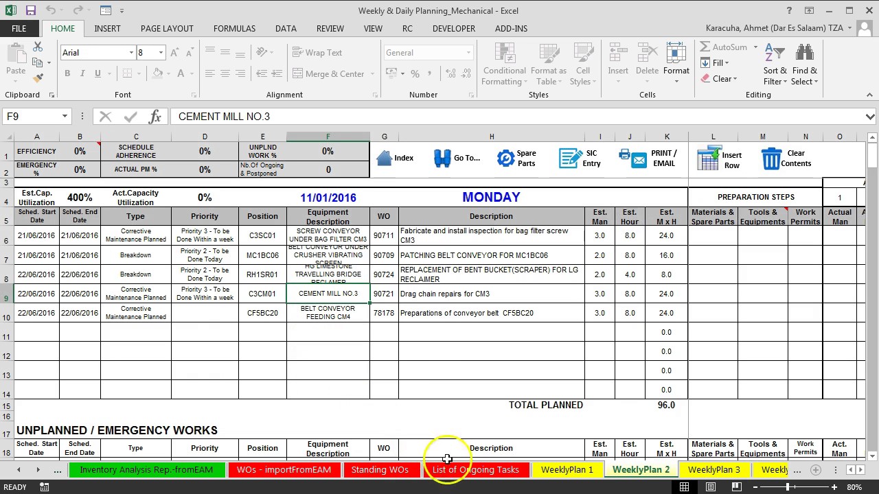 Maintenance Spreadsheet Template from i.ytimg.com